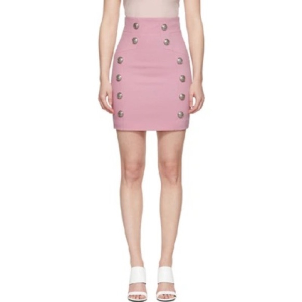 Balmain pink button embellished skirt - Picture 1 of 9